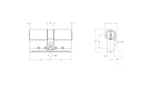 Technical drawing Double cylinder CH_KESO__1.B15_neu_ch