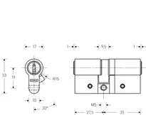 Technische Zeichnung Doppelzylinder CH_KESO__1.B65_neu_ch