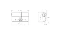 Technical drawing Double cylinder CH_KESO__1.D15_neu_ch