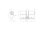 Technical drawing Double cylinder CH_KESO__1.D41_neu_ch