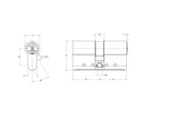 Technical drawing Double cylinder CH_KESO__1.E41_neu_ch