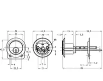 Technical drawing Rim cylinder CH_KESO__2.010_neu_ch