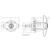 Technical drawing Key-in-knob lock CH_KESO__4.026_neu_ch