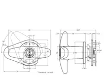 Technical drawing Key-in-knob lock CH_KESO__4.J26.21_neu_ch