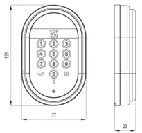 Technical drawing SMARTair Keypad CH_KESO_Keypad_neu_ch