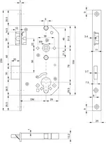 Technische Zeichnung 3 Casa Beta Sicherheits-Einsteckschloss 1123