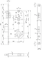 Technische Zeichnung 1 Casa Alpha Sicherheits-Einsteckschloss 1255