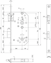 Technische Zeichnung 5 Casa Alpha Sicherheits-Einsteckschloss 1255