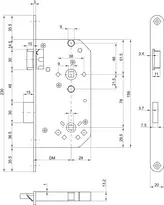 Technische Zeichnung 4 Casa Alpha Sicherheits-Einsteckschloss 1255