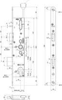 Technische Zeichnung 2 Sicherheits-Einsteckschloss mit Kontakten 14471