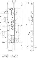 Technische Zeichnung 3 sFlipLock check Panik-Sicherheits-Einsteckschloss 14474PE-ZF