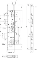 Technische Zeichnung 2 sFlipLock check Einsteckschloss 14476PBa