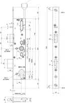 Technische Zeichnung 3 sFlipLock check Einsteckschloss 14476PBa