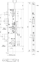 Technische Zeichnung 2 sFlipLock check Panik-Sicherheits-Einsteckschloss 14576PBa-SV-ZF
