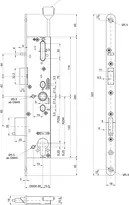 Technische Zeichnung 1 sFlipLock check Panik-Sicherheits-Einsteckschloss 14574PE-SV-ZF