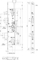 Technische Zeichnung 2 sFlipLock check Panik-Sicherheits-Einsteckschloss 14574PE-SV-ZF