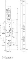 Technical drawing sFlipLock drive, motorised mortise lock 14604312