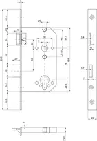 Technische Zeichnung 2 Casa Alpha Panik-Sicherheits-Einsteckschloss 1717PBa