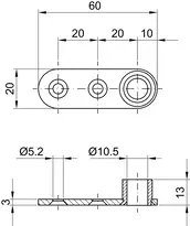Technische Zeichnung Stangenführung 1726 1726