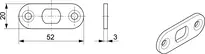 Technische Zeichnung (187.383) Flachschliessblech, gerundet, 12171007