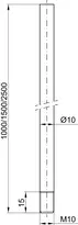 Technische Zeichnung Rundstange 1825 1825