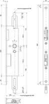 Technische Zeichnung DELTA Panik-Standflügelverriegelung 19413