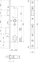 Technische Zeichnung 2 DELTA Sicherheits-Einsteckschloss 19421