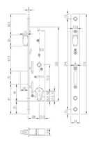 Technische Zeichnung DELTA Sicherheits-Einsteckschloss 19424
