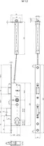 Technische Zeichnung DELTA Panik-Sicherheits-Einsteckschloss 19466PBa-ZF