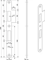 Technische Zeichnung Schließblech B-1854