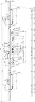 Technical drawing Multifunctional multi-point lock 729X_Rohrrahmen