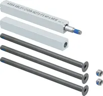 Befestigungsset Vollblatt Langschild 9 mm Panikstift für Türblattdicke 36-49 mm