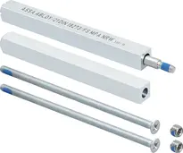 Befestigungsset Vollblatt Kurzschild 9 mm Panikstift für Türblattdicke 37-50 mm
