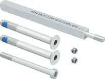 Befestigungsset Rohrrahmen Langschild 9 mm Wechselstift Schutzklasse 3 für Türblattdicke 37-41 mm