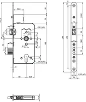 Technical drawing Standard panic lock N1101 N1101400911000G