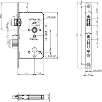 Technical drawing Standard panic lock N1104 N1104400912000L