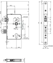 Technical drawing Standard panic lock N1101 N1101400913000G