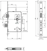 Technical drawing Standard panic lock N1101 N1101400915000G