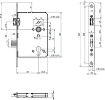 Technical drawing Standard panic lock N1104 N1104400915000L