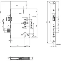 Technical drawing Standard panic lock N1101 N1101400917000G