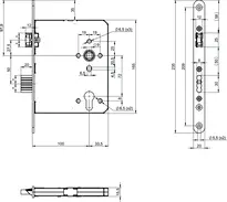 Technical drawing Standard panic lock N1104 N1104400917000L