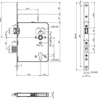 Technical drawing Standard panic lock N1101 N1101400917000W