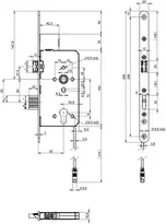 Technical drawing Standard panic lock N1101 N1101412911000W