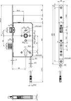Technical drawing Standard panic lock N1101 N1101412913000W