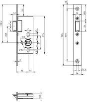 Technical drawing Latch lock N1502 N1502