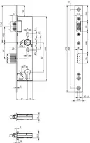 Technical drawing Roller latch lock N1510 N1510_PZ