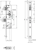 Technische Zeichnung Standard-Panikschloss N1603 N16034009510001