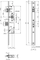 Technical drawing Standard panic lock N1601 N1601400951000F