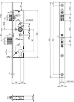 Technical drawing Standard panic lock N1609 N16094009520001