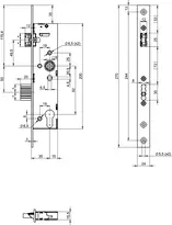 Technical drawing Standard panic lock N1602 N16024009520008